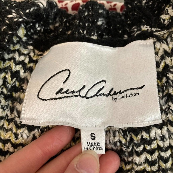 CAbi Carol Anderson Cardigan Womens Sz S Beige Black Short Sleeve‎ Provence - Picture 6 of 10